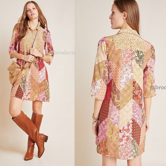 Anthropologie Benedetta Silk Tunic dress